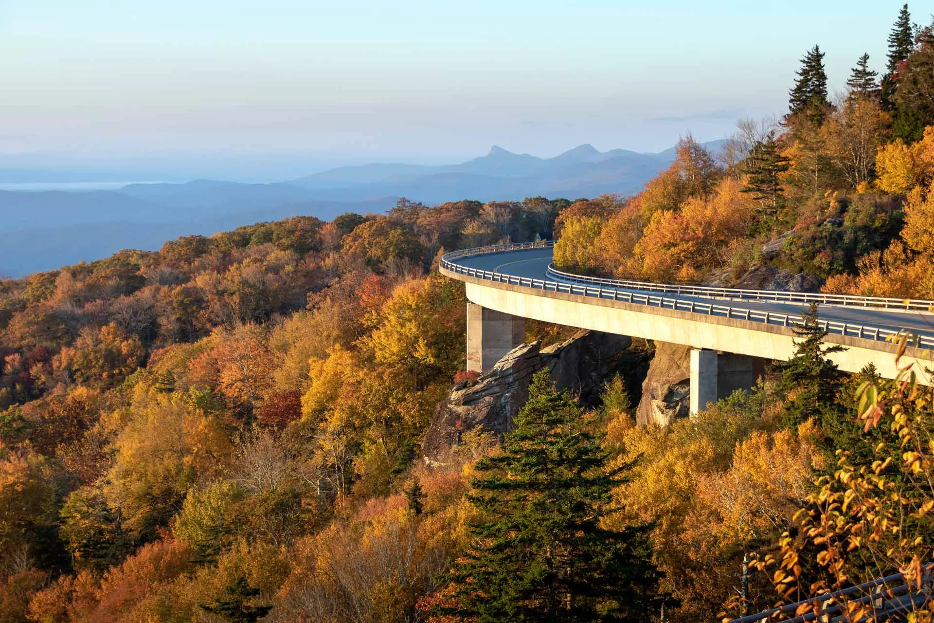 Linn Cove Viaduct on the Blue Ridge Parkway in North Carolina